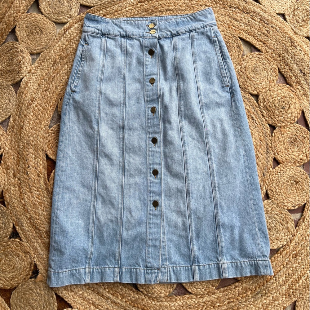 Women's Frame Denim Le Panel Belfast Midi Skirt Size 30